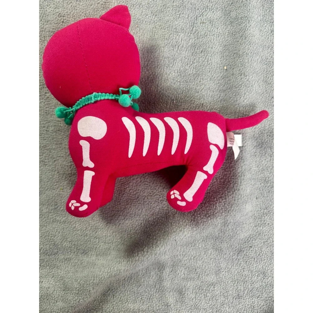Target Day of the Dead Pink Cat Skeleton Fabric Halloween Decor 240437717
